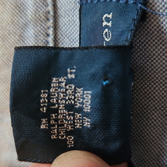 Ralph Lauren Young Mens Button Dress Shirt Blue Cotton Size 18 EUC - Picture 5 of 7